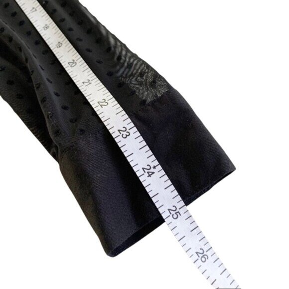 One Teaspoon Black Polka Dot Sheer Blouse Women's Size Small Big Bow Detail - Picture 8 of 10